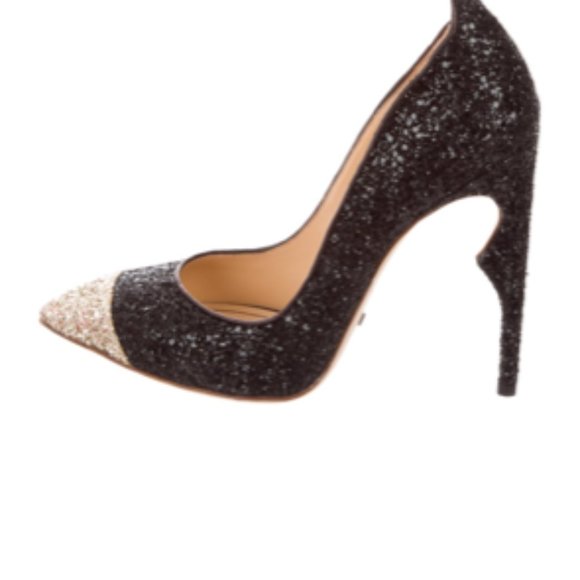 JEROME C. ROUSSEAU Glitter Cap-Toe Pumps - Picture 3 of 7